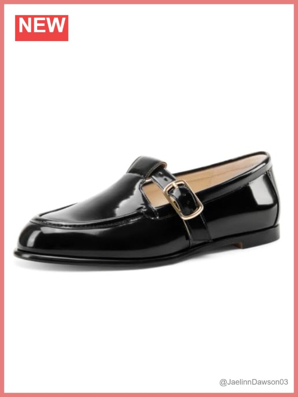 Women's Round Toe Slip On Loafers T-Strap Work Dress Flats Faux Leather